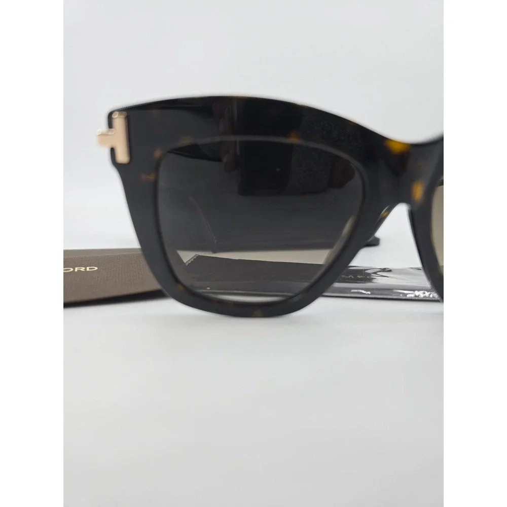 Tom Ford Dasha TF922 52H Polarized Tortoise Square Sunglasses Gold Italy